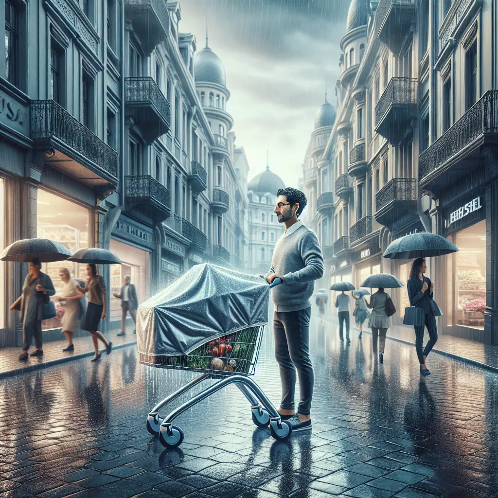 Kan jeg få en indkøbsvogn med regnslag?